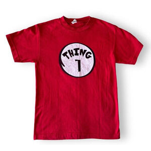 Vintage Thing 1 Dr Seuss T Shirt Red Small